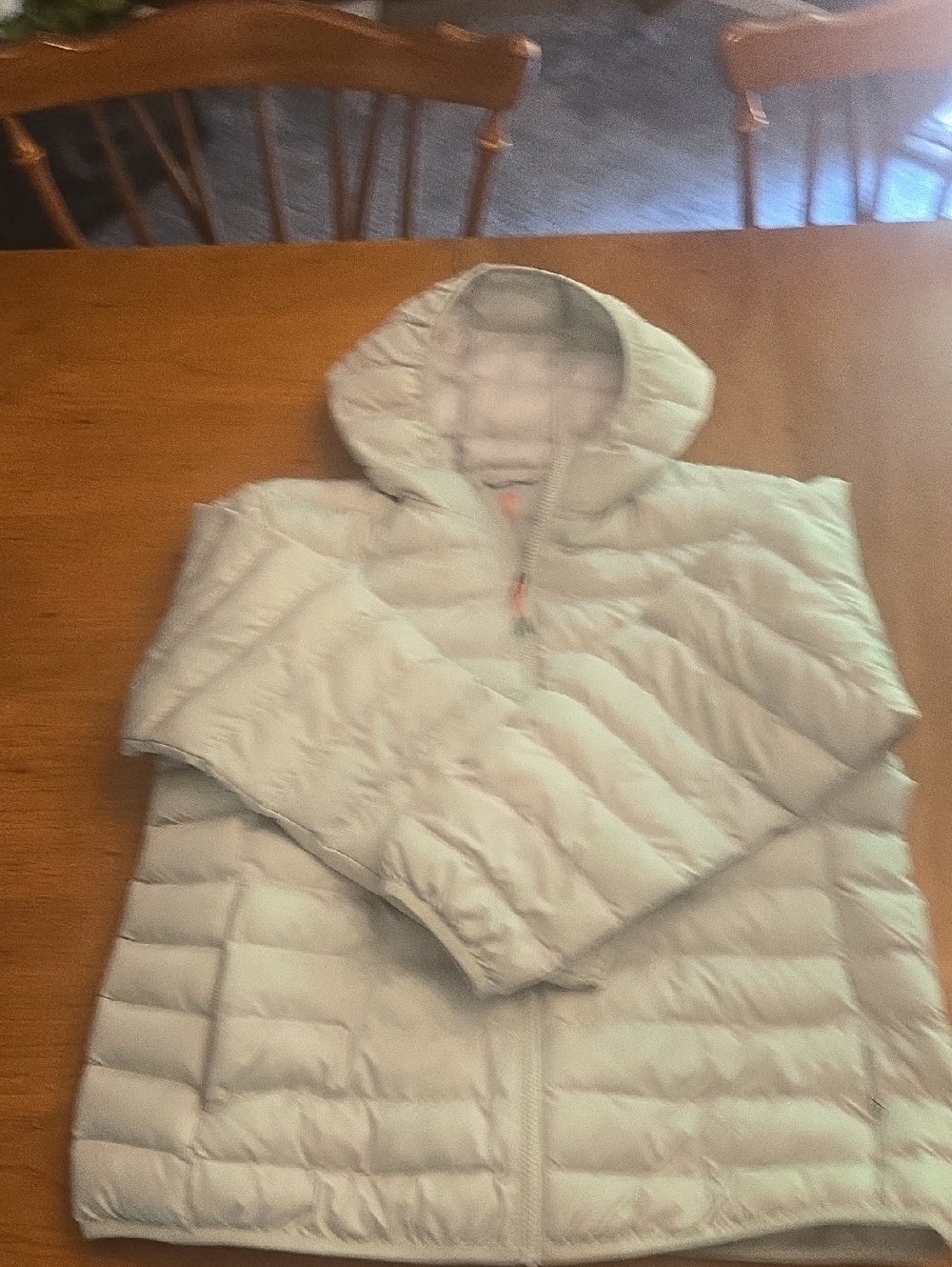 Ozark Trail Women's Light Gray Hooded Puffer